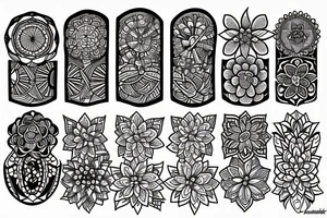 mandala and flowers tattoo idea