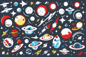 outer space triangle with blue red black colors tattoo idea