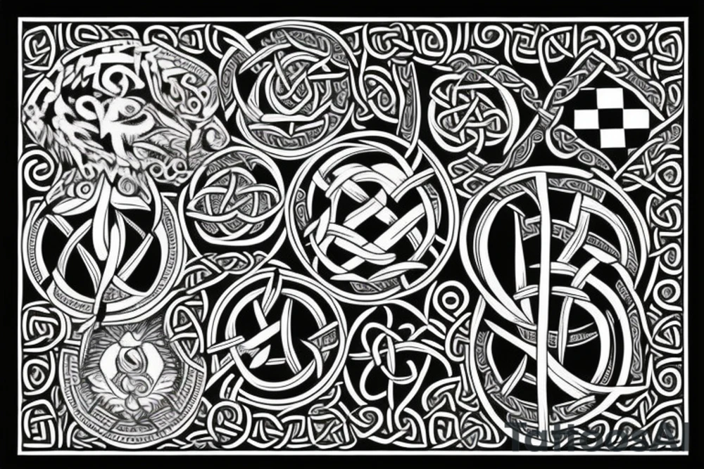 Celtic patterns with the name Oleg tattoo idea
