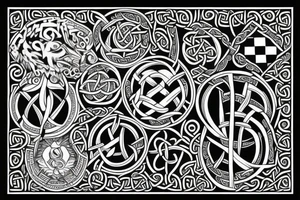 Celtic patterns with the name Oleg tattoo idea