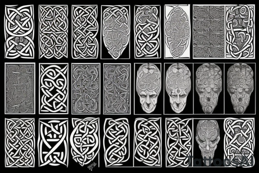 Celtic patterns with the name Oleg tattoo idea