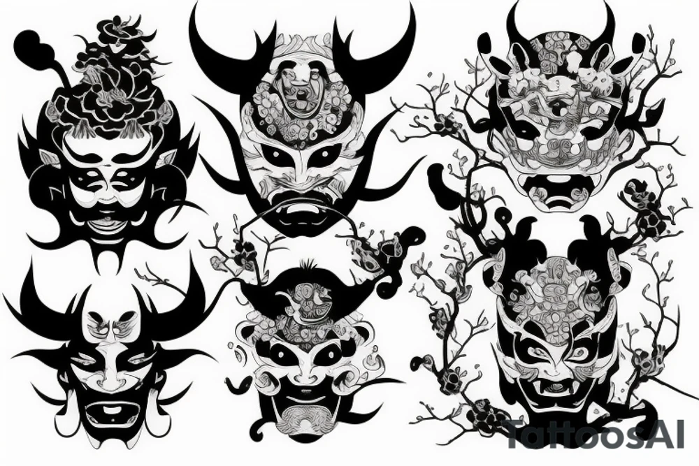 Mask hannya tattoo idea