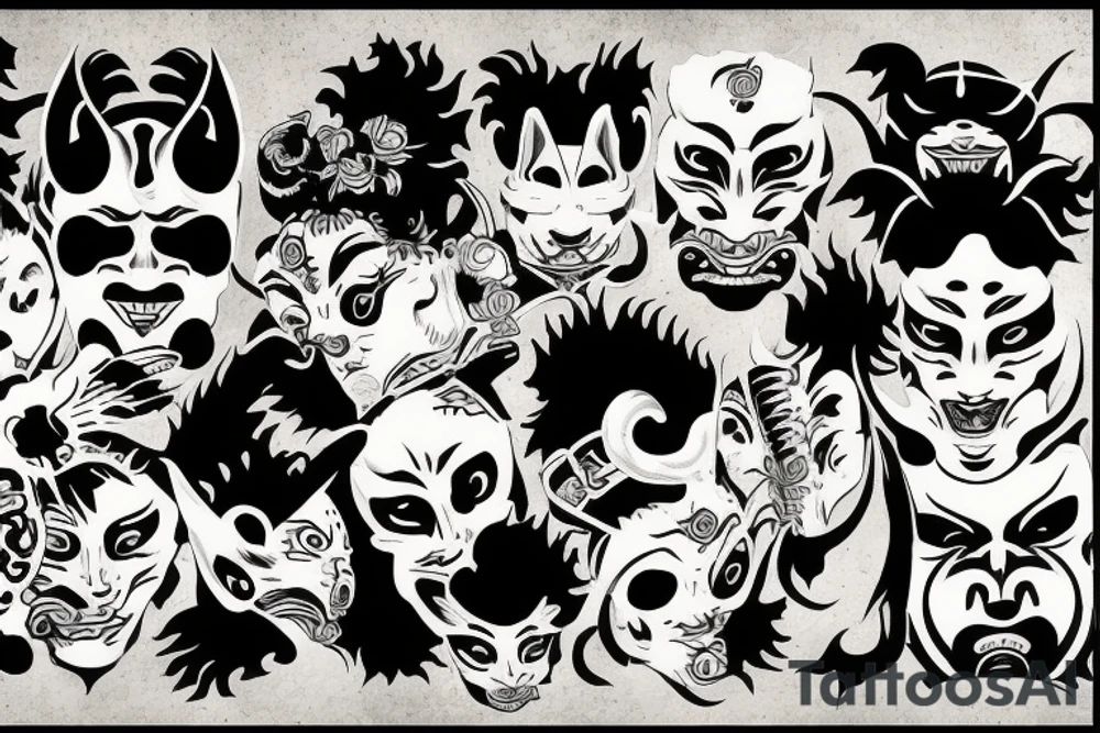 Mask hannya tattoo idea