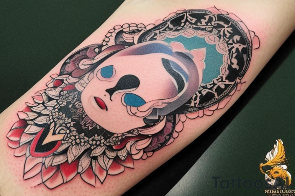 Черный ворон переходящий в огненного феникса путем перерождения огнем tattoo idea