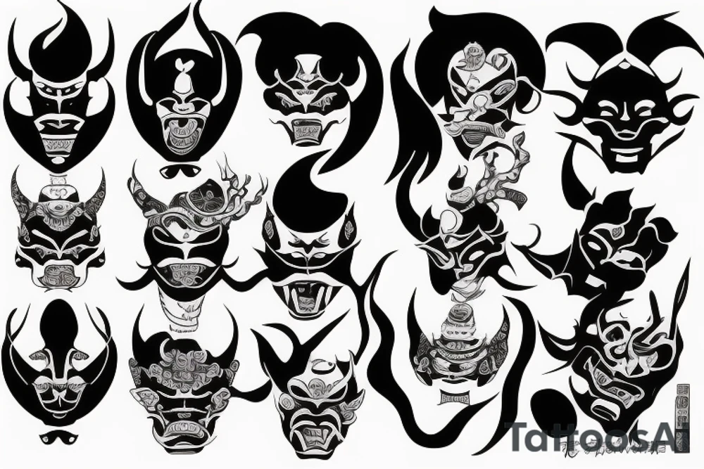 Mask hannya tattoo idea