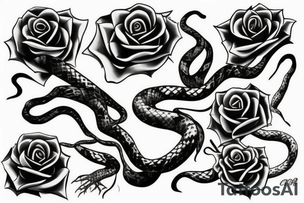 Rose and snake tattoo idea