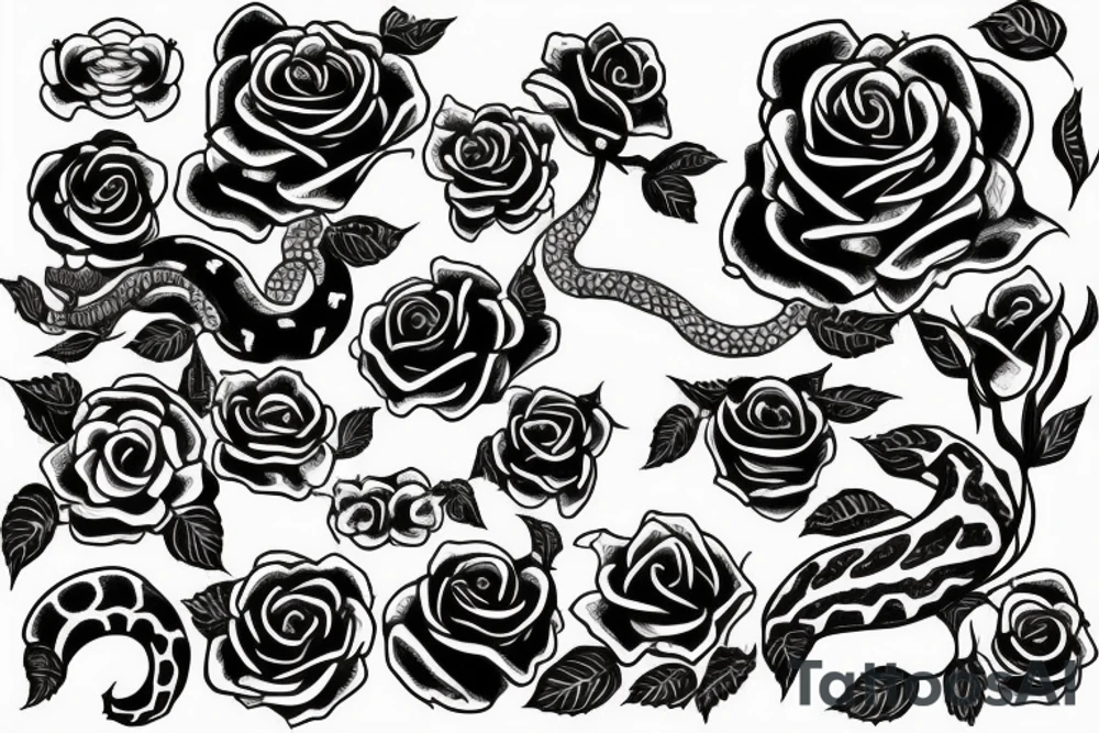 Rose and snake tattoo idea