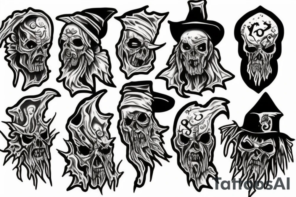 old zombie wizard tattoo idea
