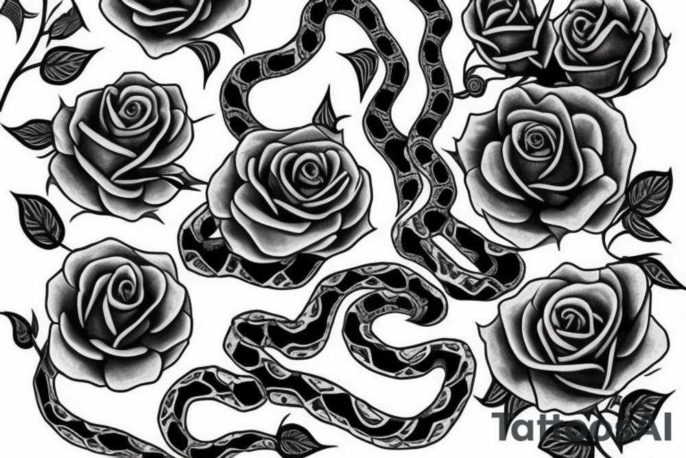Rose and snake tattoo idea