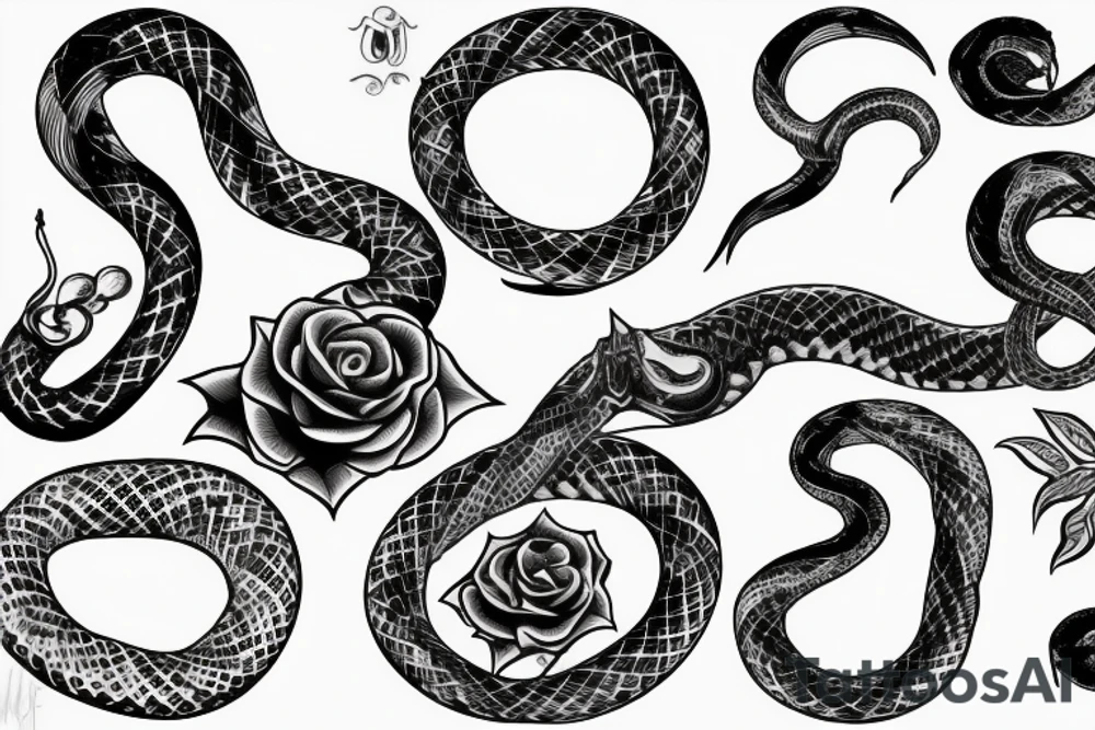 Rose and snake tattoo idea