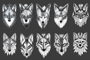 Wolf and moon with forest background tattoo idea
