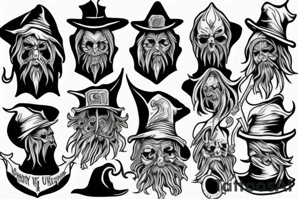 old scary wizard tattoo idea