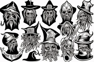 old scary wizard tattoo idea