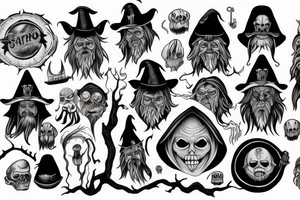 old scary wizard tattoo idea