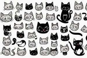 Funny cute cat tattoo idea
