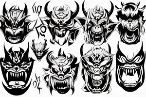 Demon Oni mask tattoo idea