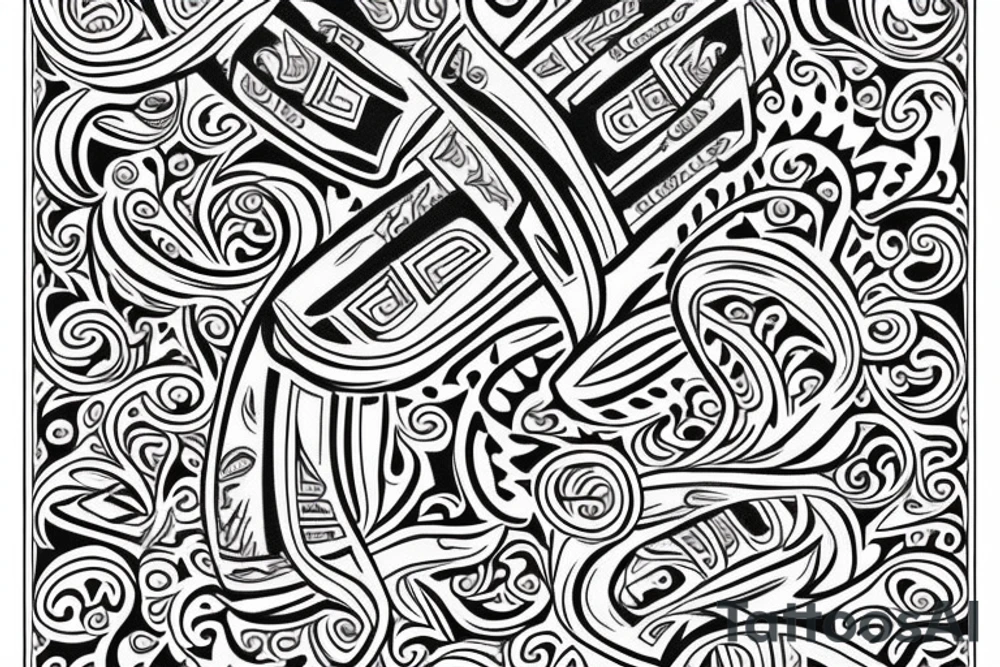 Slavic patterns with the name Oleg tattoo idea