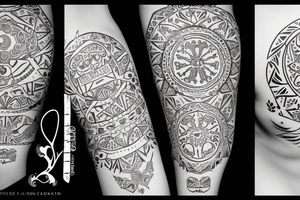 Slavic patterns with the name Oleg tattoo idea