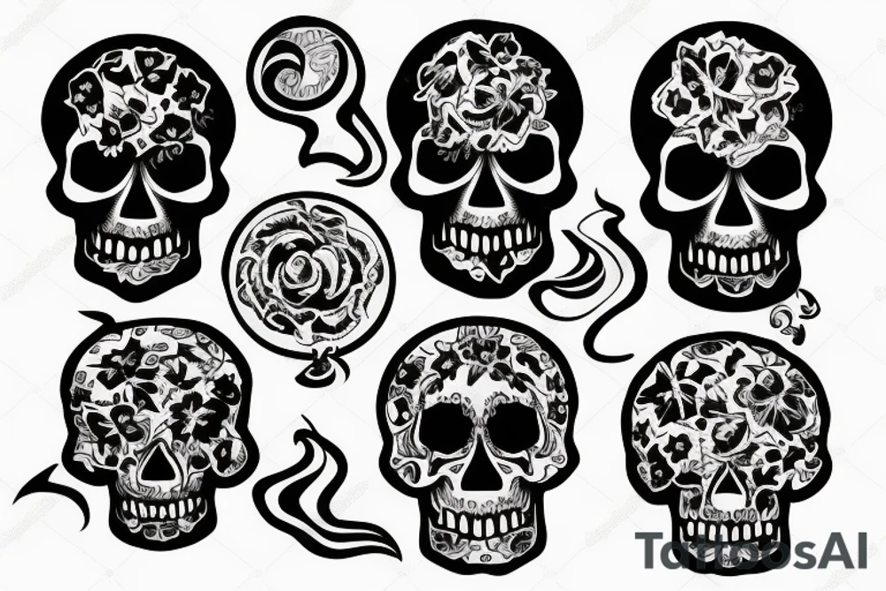 Skull with smoke tattoo idea