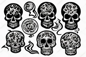 Skull with smoke tattoo idea