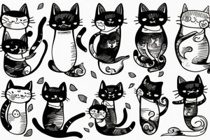 Funny cute cat tattoo idea