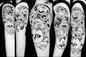 Funny cute cat tattoo idea