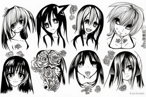 anime girl crying tattoo idea