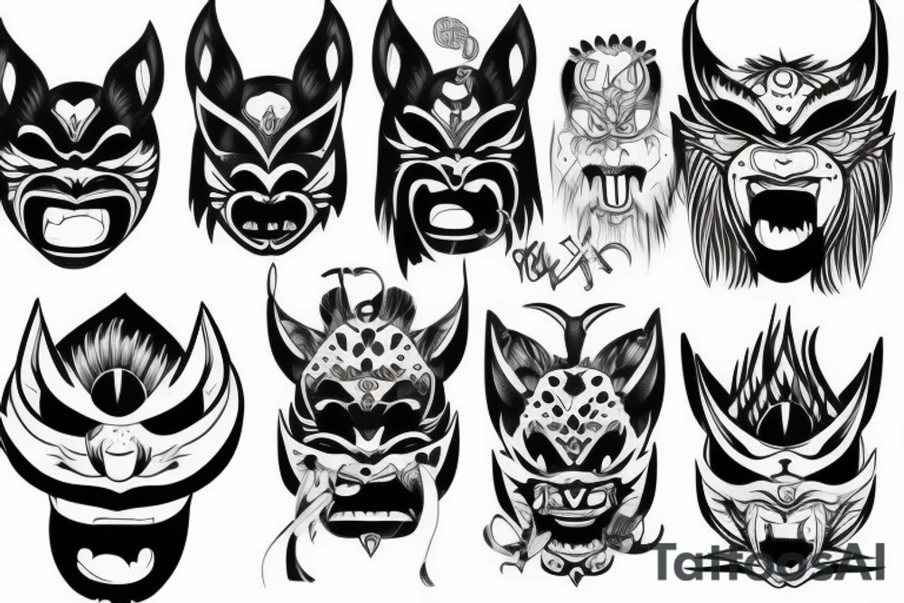 Oni mask tattoo idea