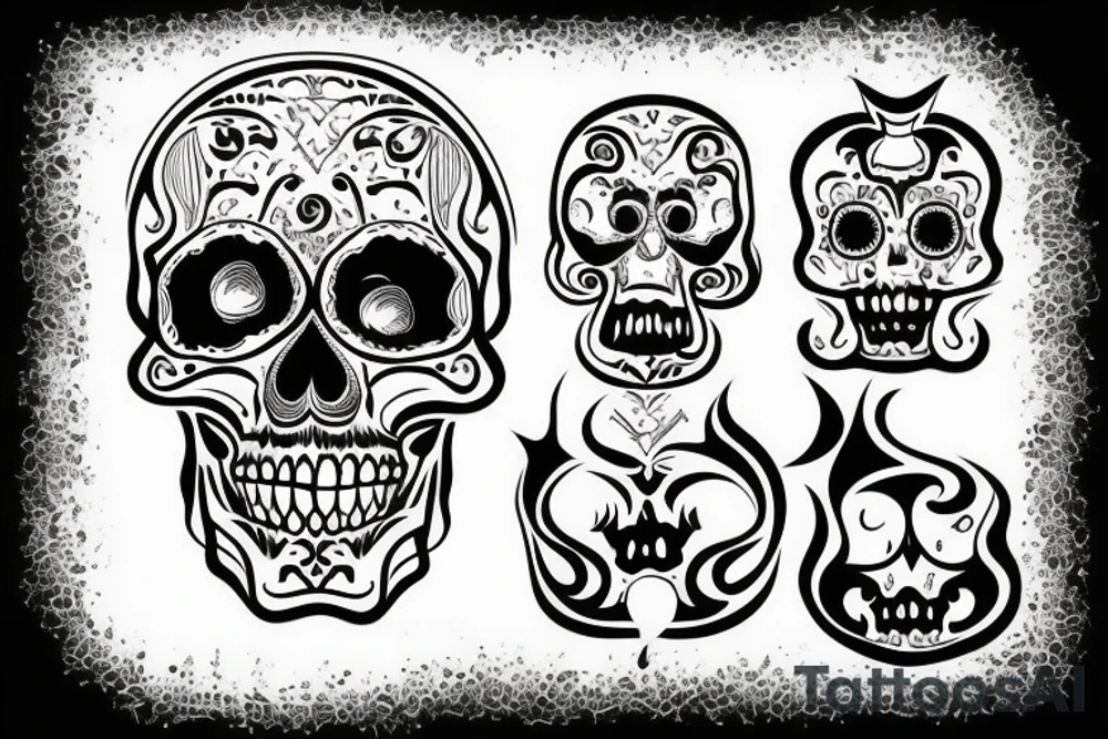 Skull with smoke from mouth tattoo idea