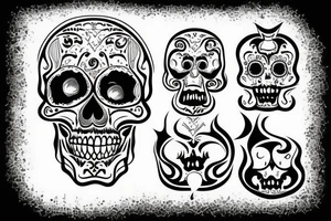 Skull with smoke from mouth tattoo idea