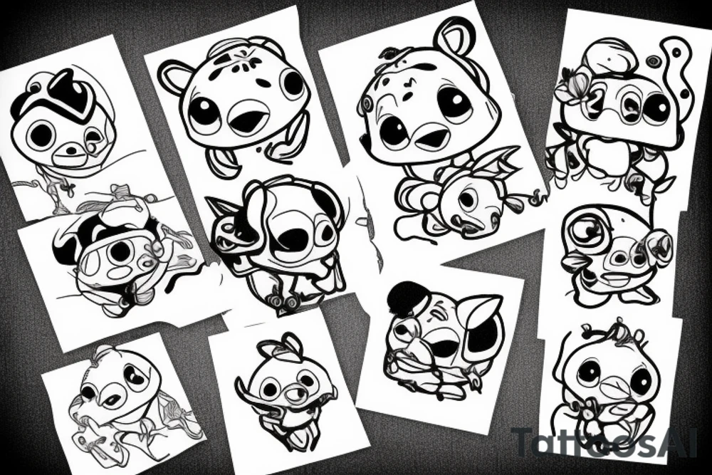cute stitch tattoo idea
