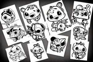 cute stitch tattoo idea