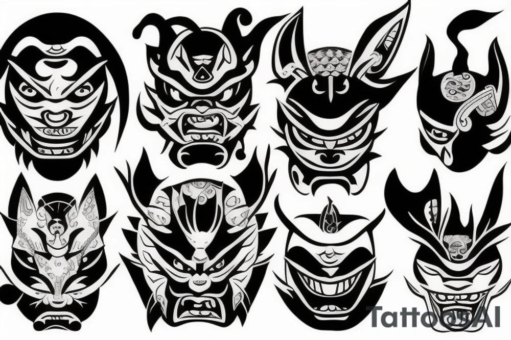 Oni mask tattoo idea