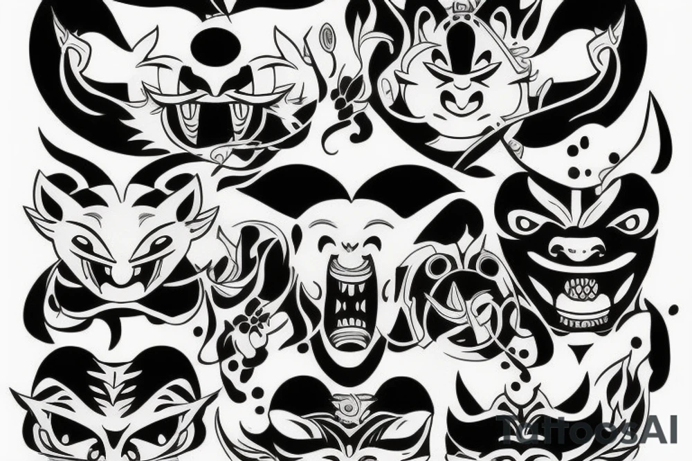 Oni mask tattoo idea