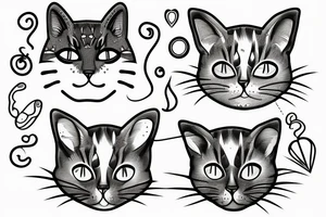 nonhair cat tattoo idea