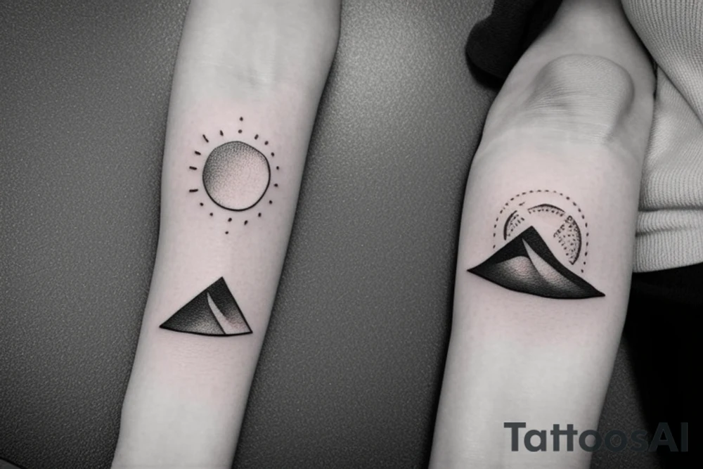 small cute tattoo with mountains tattoo idea
