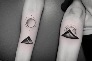 small cute tattoo with mountains tattoo idea