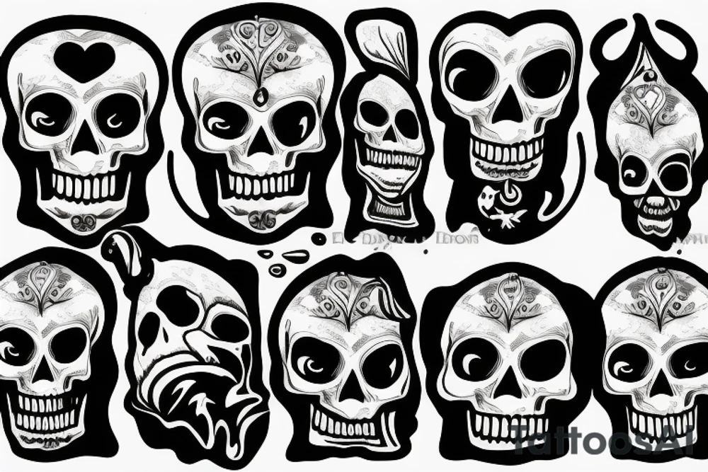 Skull with smoke from mouth tattoo idea