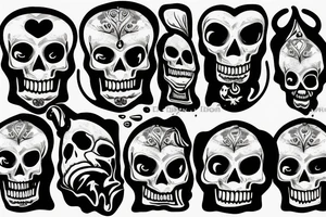 Skull with smoke from mouth tattoo idea