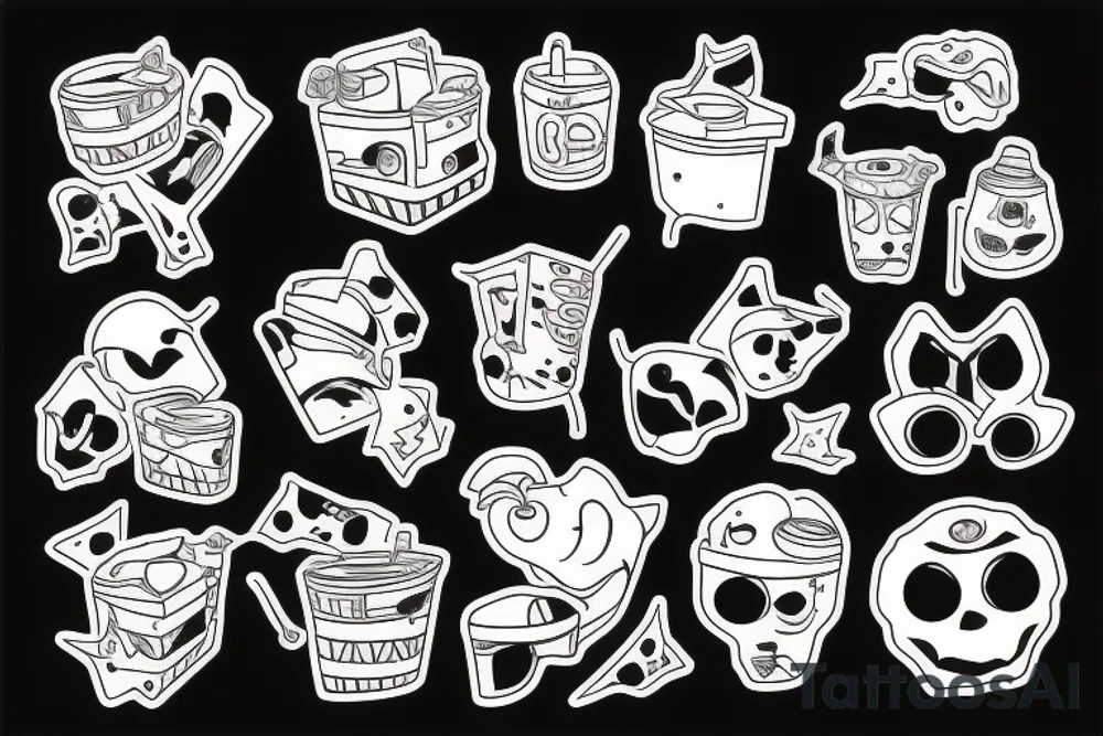 Trash polka tattoo idea