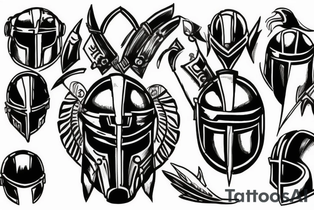 Spartan helmet tattoo idea