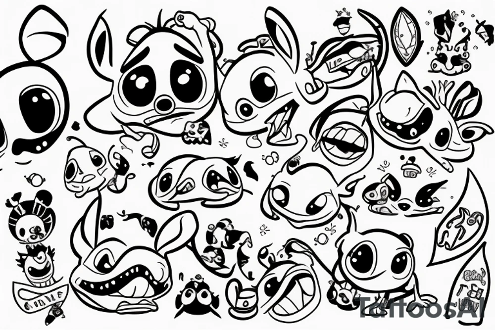 cute stitch from lilo and stitch tattoo idea