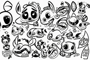 cute stitch from lilo and stitch tattoo idea
