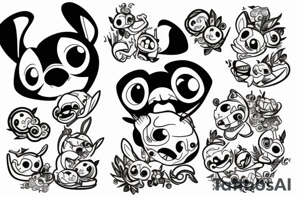 cute stitch from lilo and stitch tattoo idea