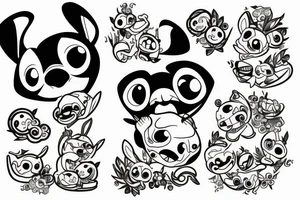 cute stitch from lilo and stitch tattoo idea