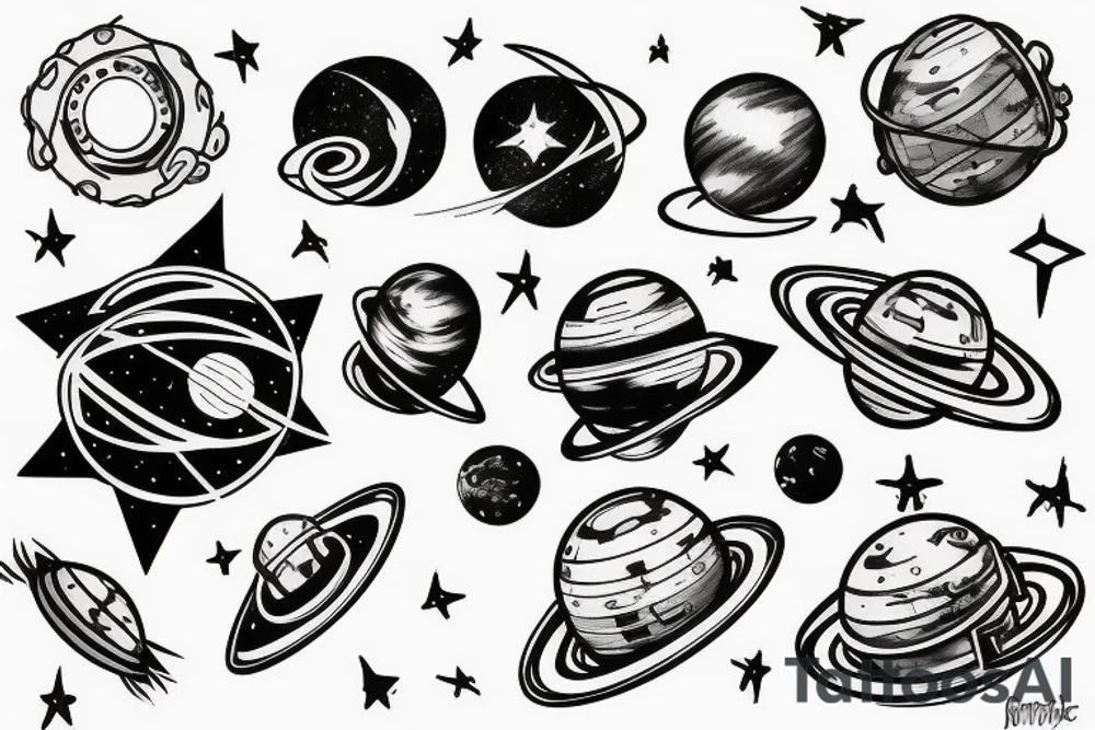 Atom in space tattoo idea