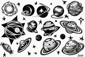 Atom in space tattoo idea