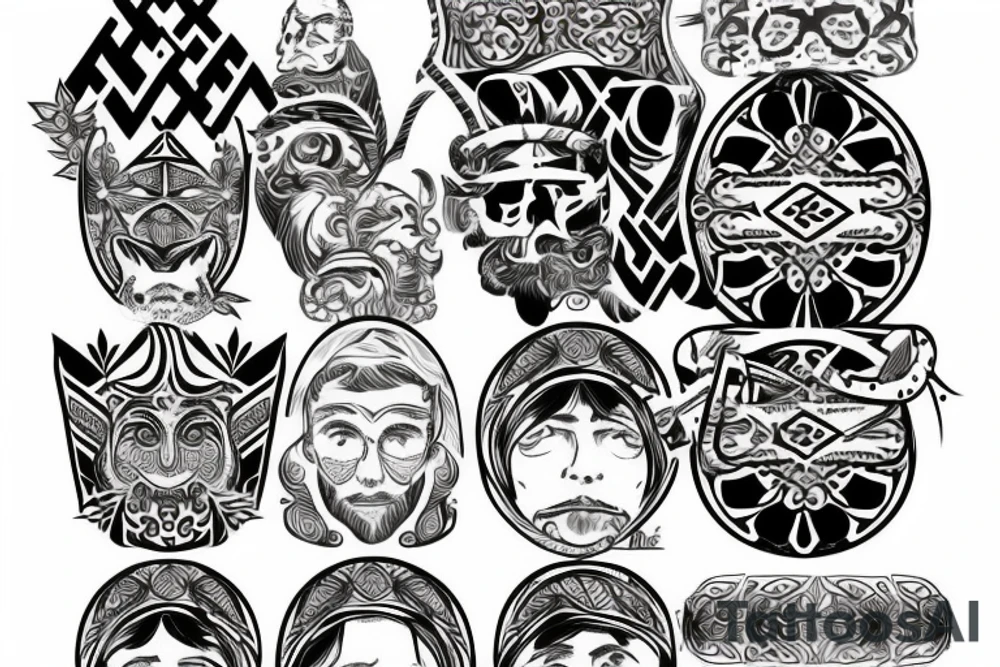 Jewish patterns with the name Oleg tattoo idea