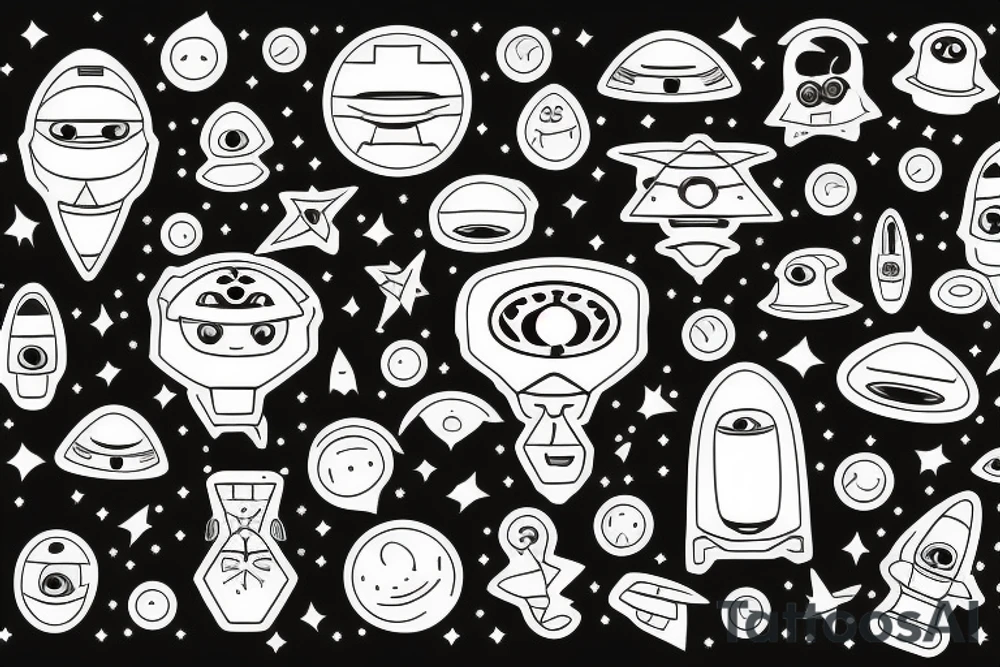 UFO with a beam of light tattoo idea