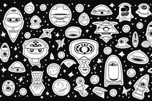 UFO with a beam of light tattoo idea